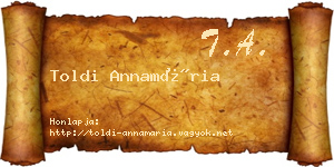 Toldi Annamária névjegykártya
